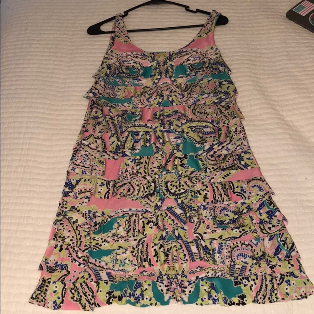Soft Colorful Ruffle dress - Polyester & Spandex